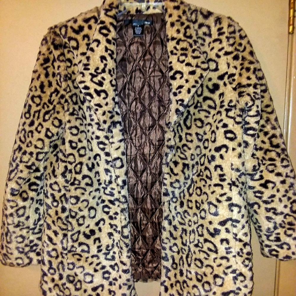 Ellison Ladies Animal Print Faux Fur Coat(M)